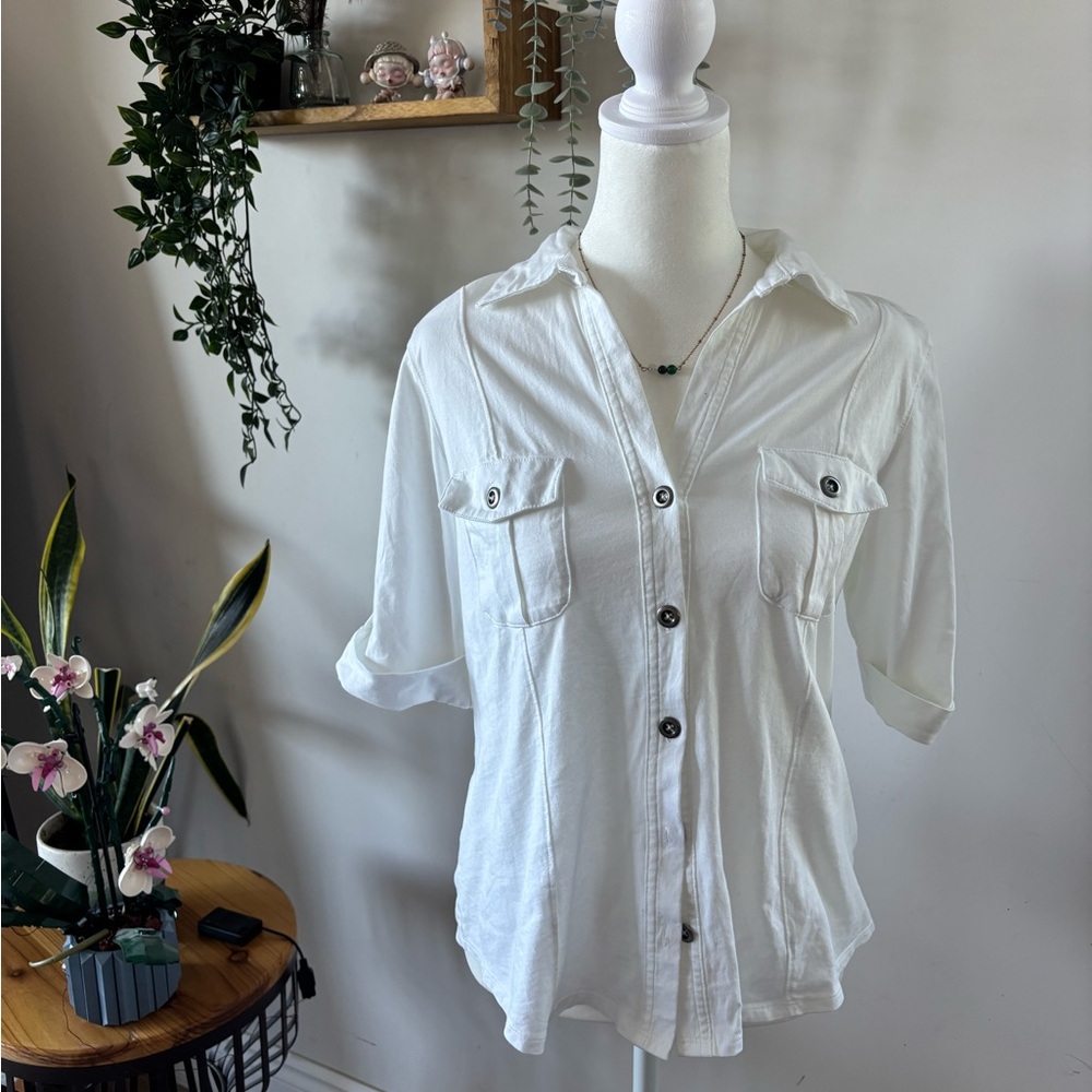 Style & Co. White Button-Down Shirt